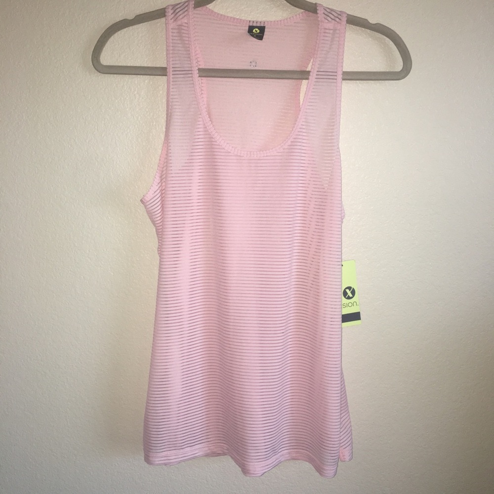 NWT! Medium Xersion Lt. Pink Sheer Tank Top